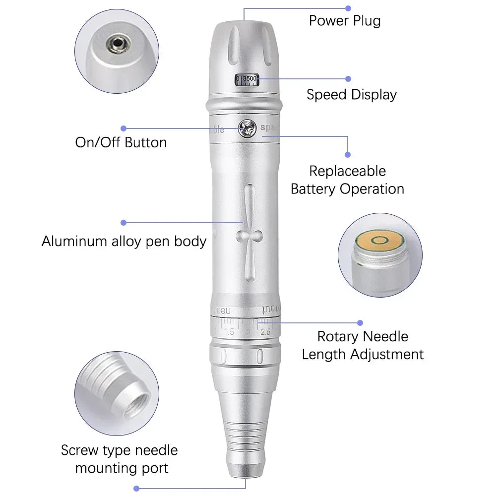 Permanent Makeup Machine Kit Microblading Machine, Eyebrow Tattoo Machine - Microshading, Lip, Ombre Brows, Machine Tattoo Pen