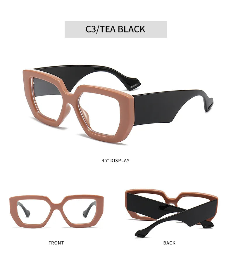 Square Reading Glasses For Women Optical Lens Prescription Men's Eyeglasses Big Thick Frames Presbyopic Eyewear Trendy