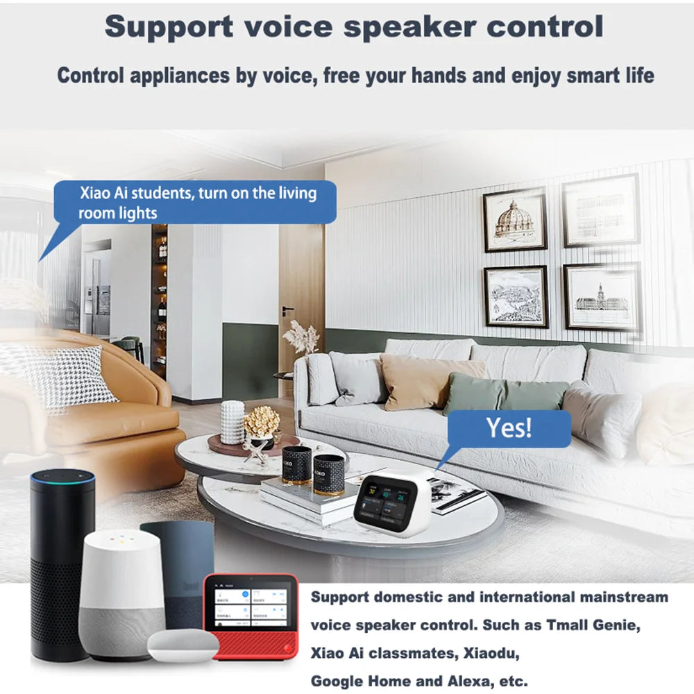 QIACHIP 2.4G 86 Type Wireless Wall Panel Transmitter And WiFi Smart Switch Receiver For AC 110V 220V Light Control Voice Control
