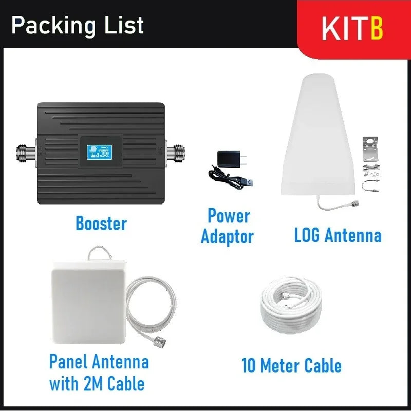 Dual 2-Band 1800 2100 MHZ Band B3 B1 Cellular Amplifier GSM DCS 4G LTE Cell Phone Signal Booster Network Repeater Boosters