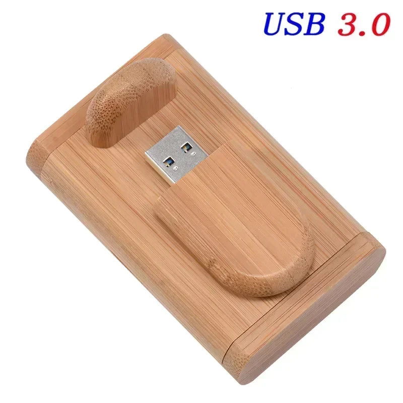 Wedding Gift USB 3.0 Stick 64GB Custom Logo Wooden Box Flash Drives 32GB Pendrive Free Sample U Disk 16GB 8GB 4GB Memory Stick