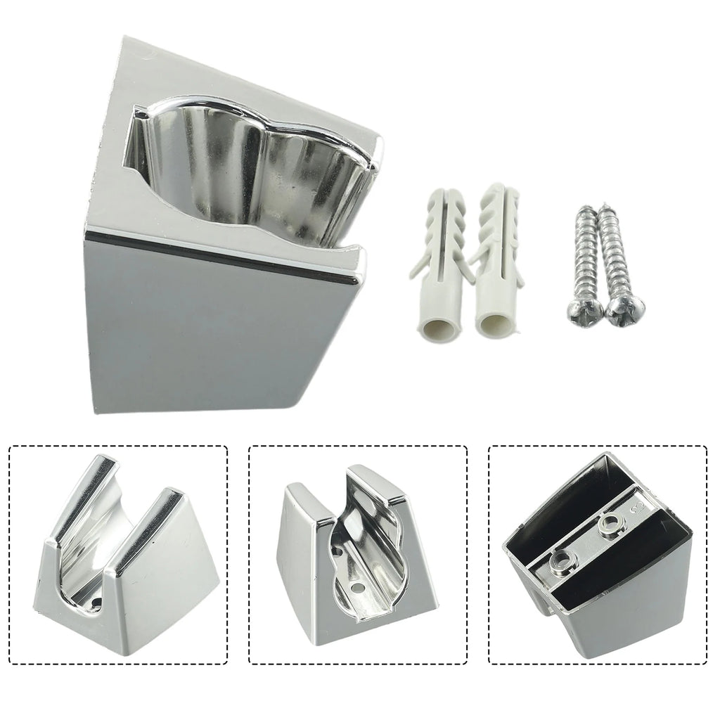 Adjustable Bathroom Shower Handset Holder Head Chrome Wall Mount Shower Mounting Brackets Silver Bathroom Accessories