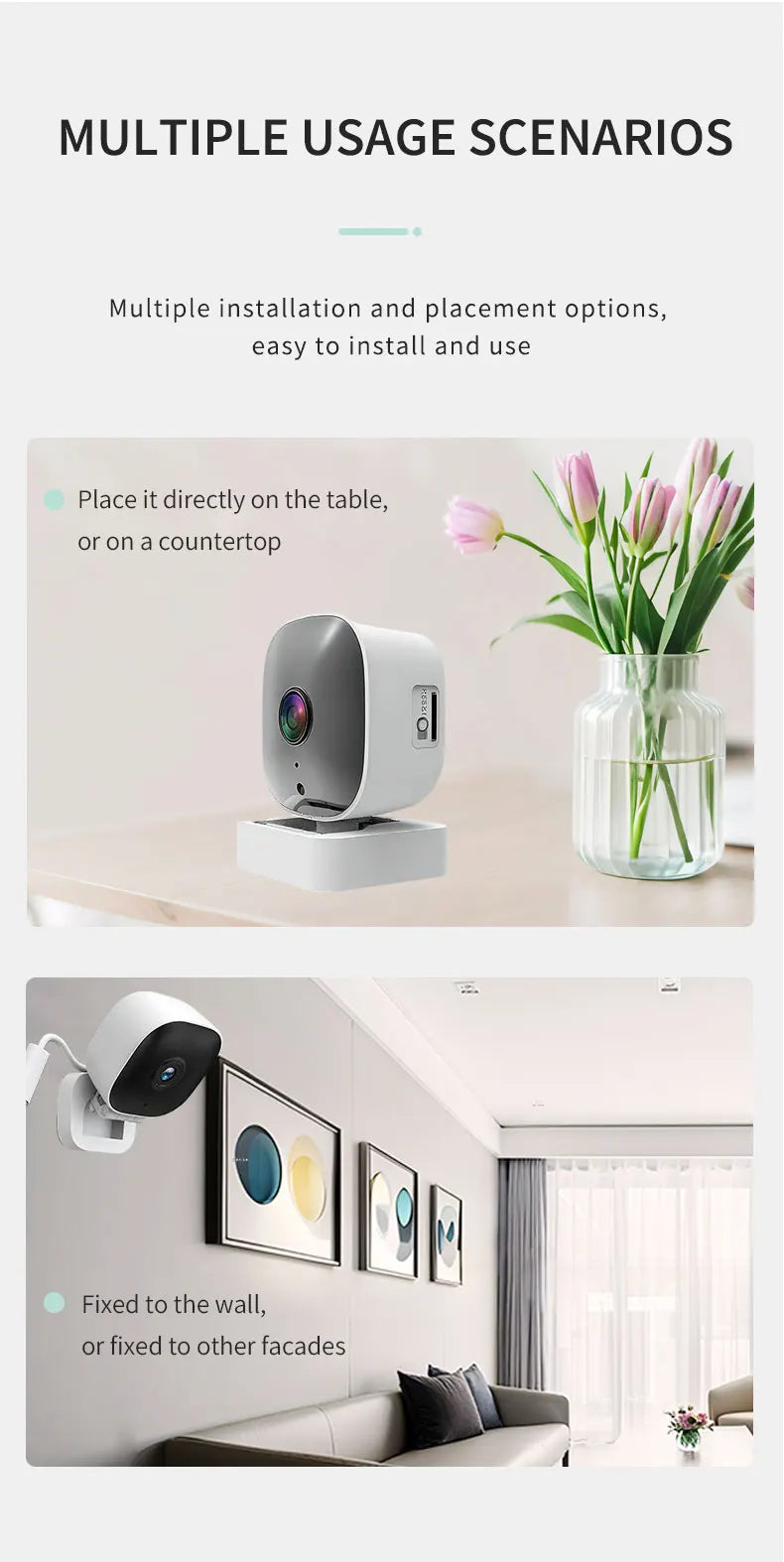 Indoor 4K Security Camera Two Way Audio Talk 2.4G WiFi Webcam Smart Home 8MP Video Surveillance Motion Detection IR Night Vision