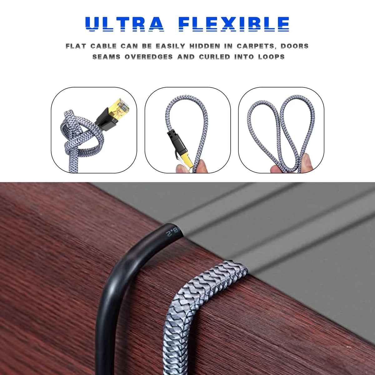 40Gbps High Speed Network Cord RJ45 Network Cable 2000MHz High Speed RJ45 Cable For Internet Router Server RJ45 Patch Cable Cord