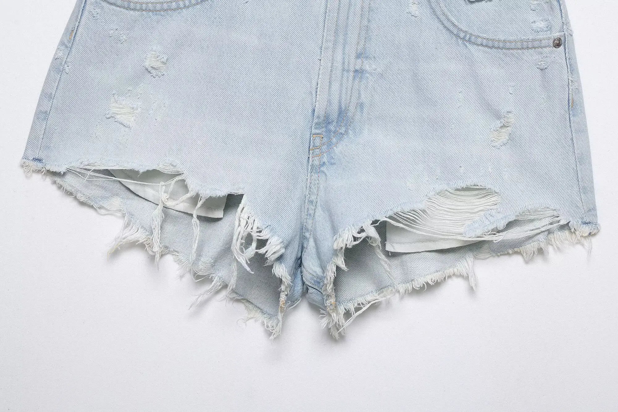 HH Women's High Waisted Denim Shorts Summer Ripped Jean Shorts Frayed Hem A-Line Casual Beach Party Hot Pants Streetwear