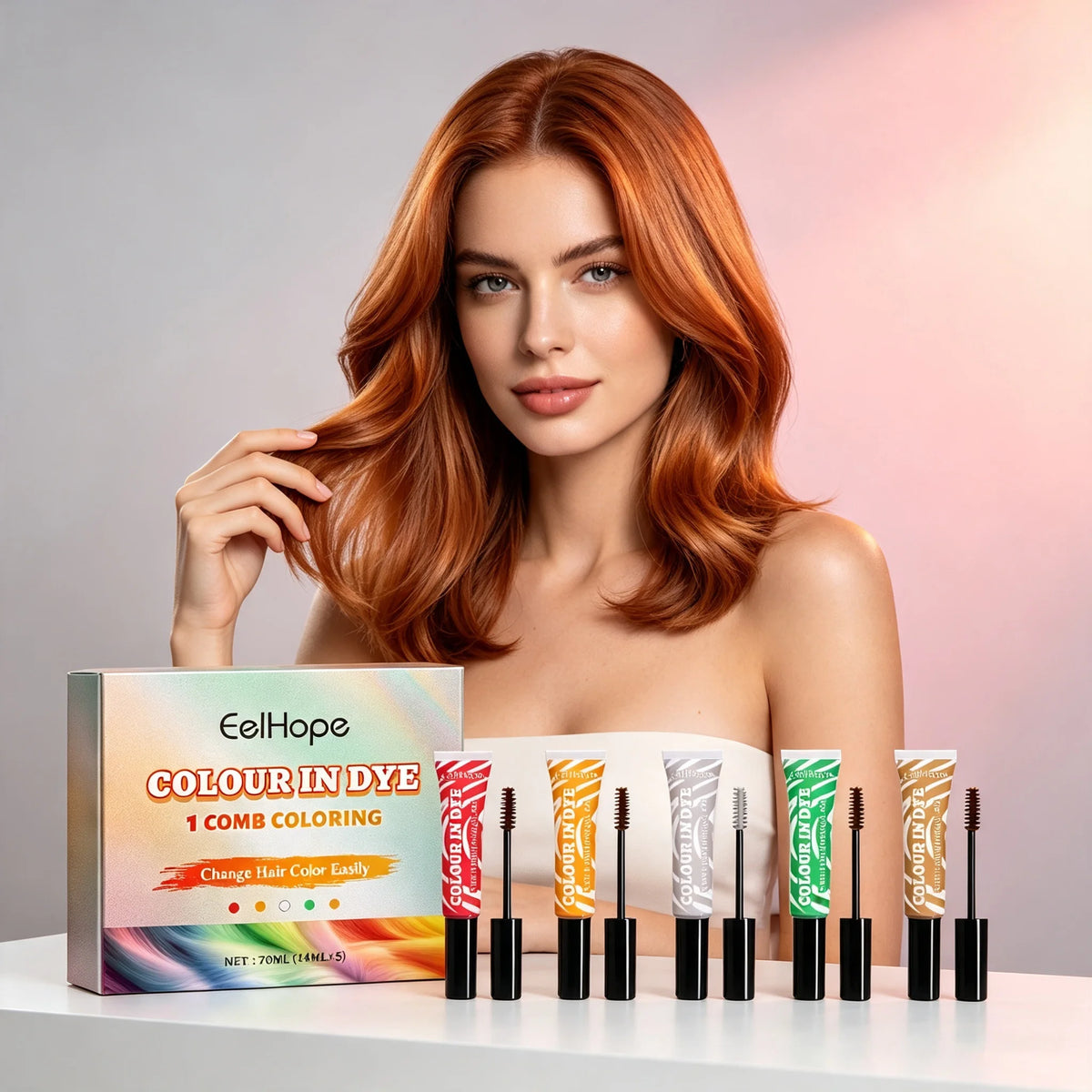 Temporary Hair Coloring Agent Kit Coverage Gray White Hairs Non‑irritating Evenly Bold Trendy Hairstyles Disposable Color Dyeing