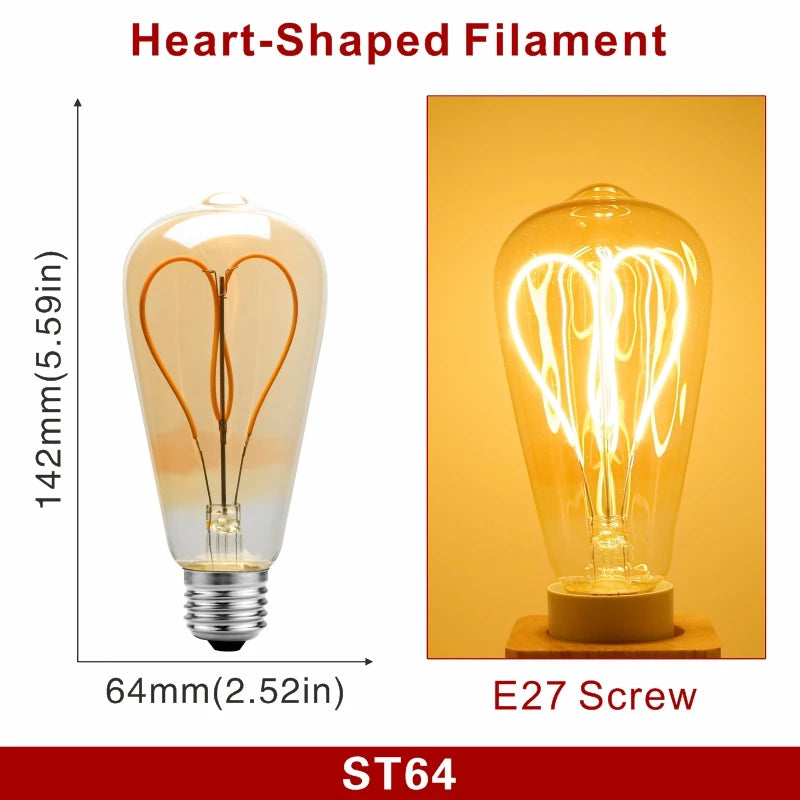 E14 E27 Retro LED Spiral Filament Light Bulb 4W Warm Yellow 220V C35 A60 T45 ST64 T185 T225 G80 G95 G125 Vintage Edison Lamp