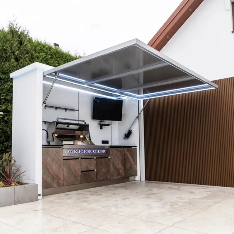 Outdoor Kitchen Set 304 Stainless Steel Grill Sink Fridge Commercial and Residential Multi Function