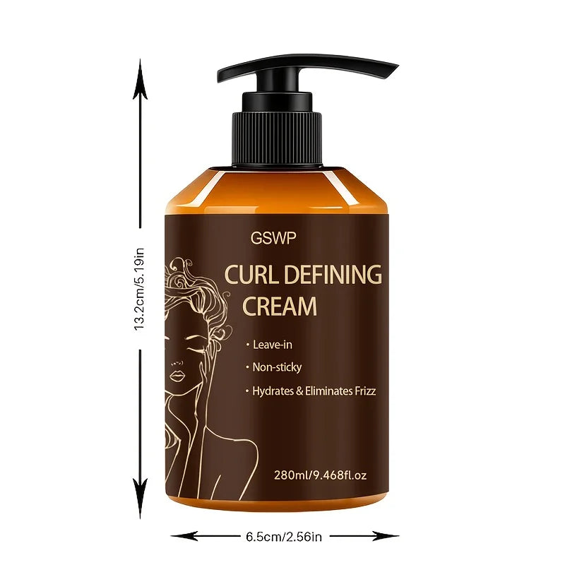 GSWP Moroccan Argan Oil Curl Cream, Bouncy Voluminous Curls, Rich Moisture Long Last Shaping Anti Humidity Frizz.280ML