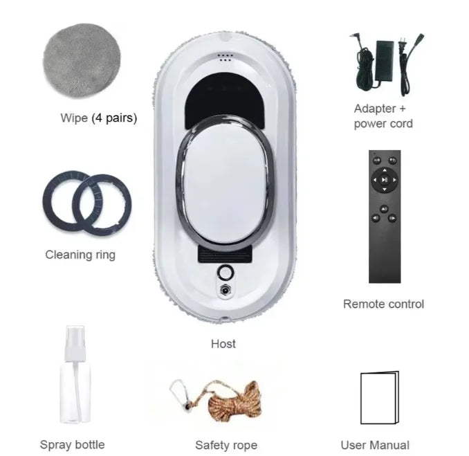 Automatic Window Cleaner Robot One Touch Start Intelligent Obstacle Avoidance Window Washing Machine for High-Rise Glass Windows