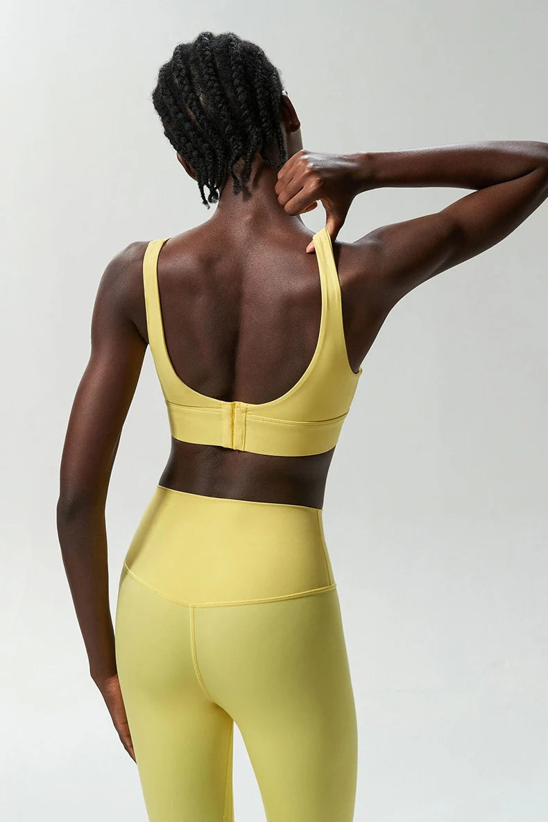 Two Pieces Fitness Yoga Set Women Solid Color Stretchy Soft Gym Suit Breathable Quick Dry Running Sportswear Workout Clothes