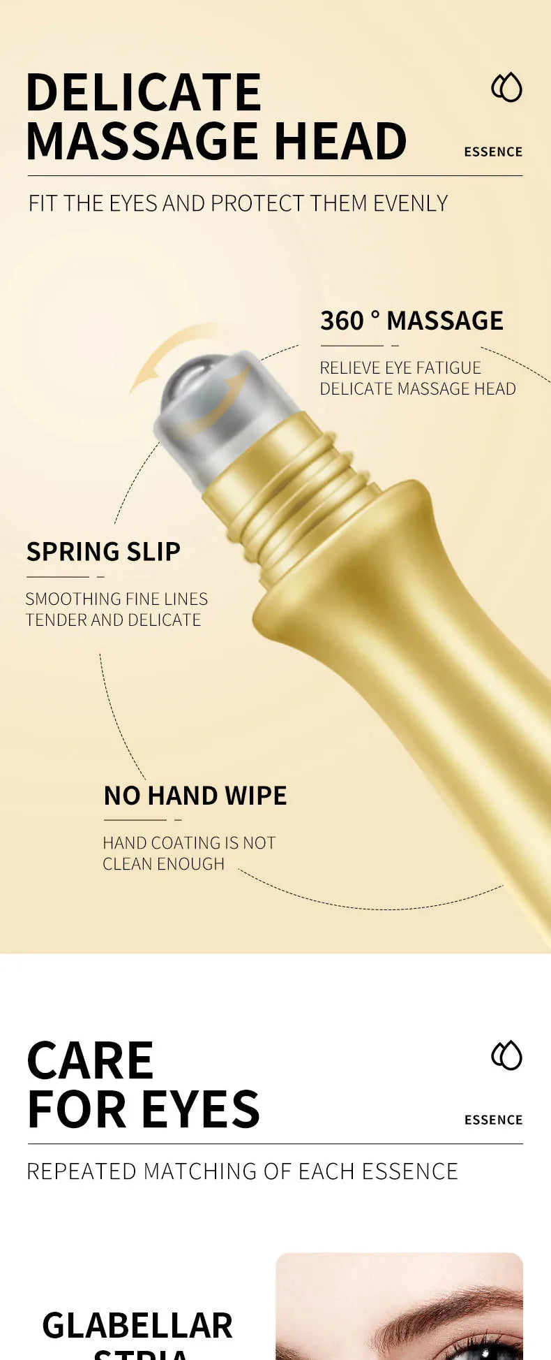 Snail Anti-Aging Face Cream Collagen Firming Fade Fine Lines Eye Massage Roller Anti Wrinkles Eye Bags Korean Skin Care Product