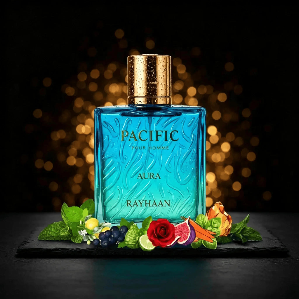 Fresh Wave Tropical Vibe Pacific Aura Men Perfume, Long Lasting Aquatic Citrus Scent Eau De Parfum Spray For Summer.