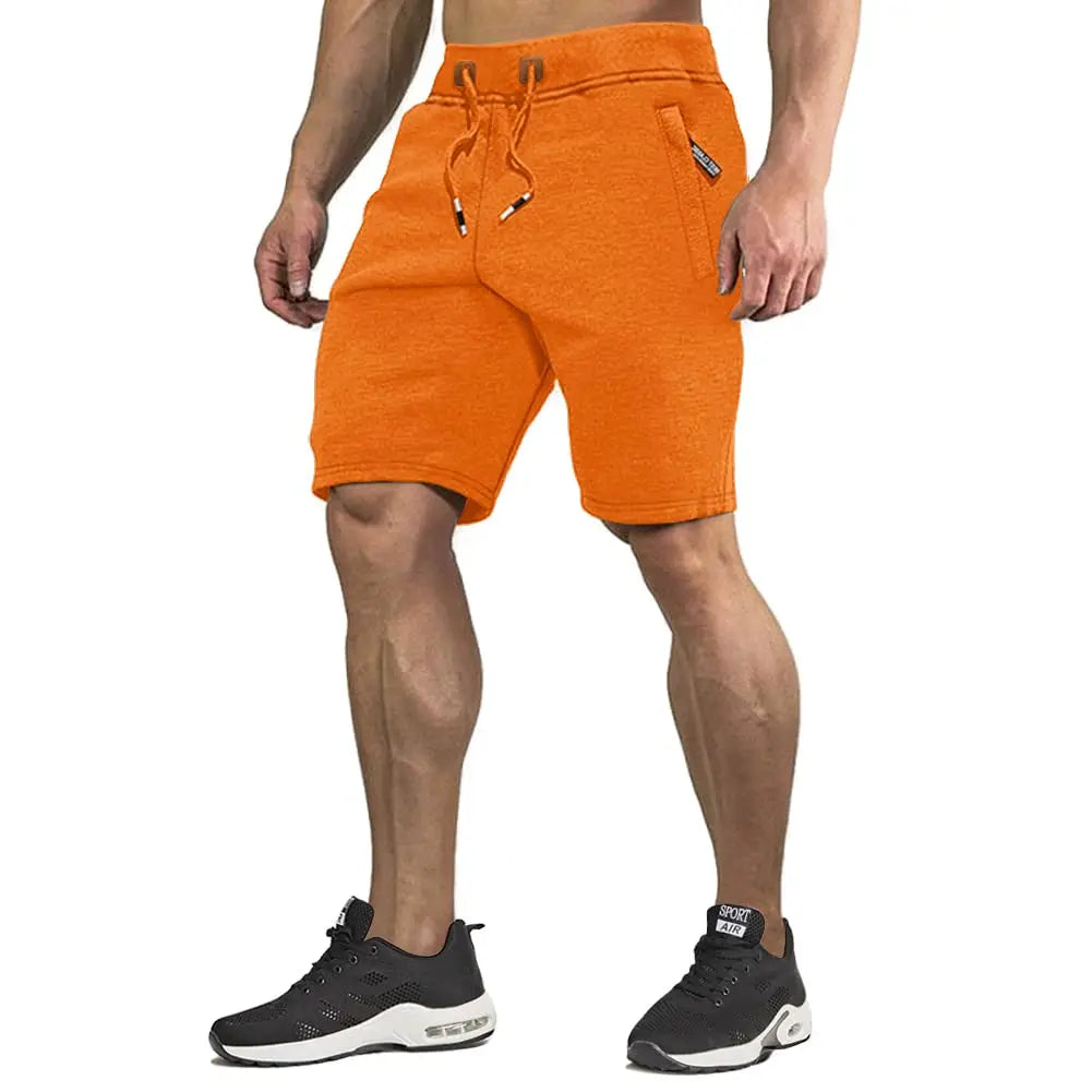 TACVASEN Summer Cotton Running Track Shorts Mens Casual Jogger Shorts Elastic Waist Athletic Workout Zipper Pockets Short Pants