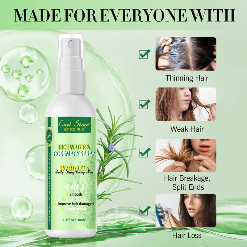 GOIPLE Moisturizing & Nourishing Rice Water & Rosemary Spray Smoothing Hair Wax Stick Flyaway Control Baby Bangs Gel Styling Wax