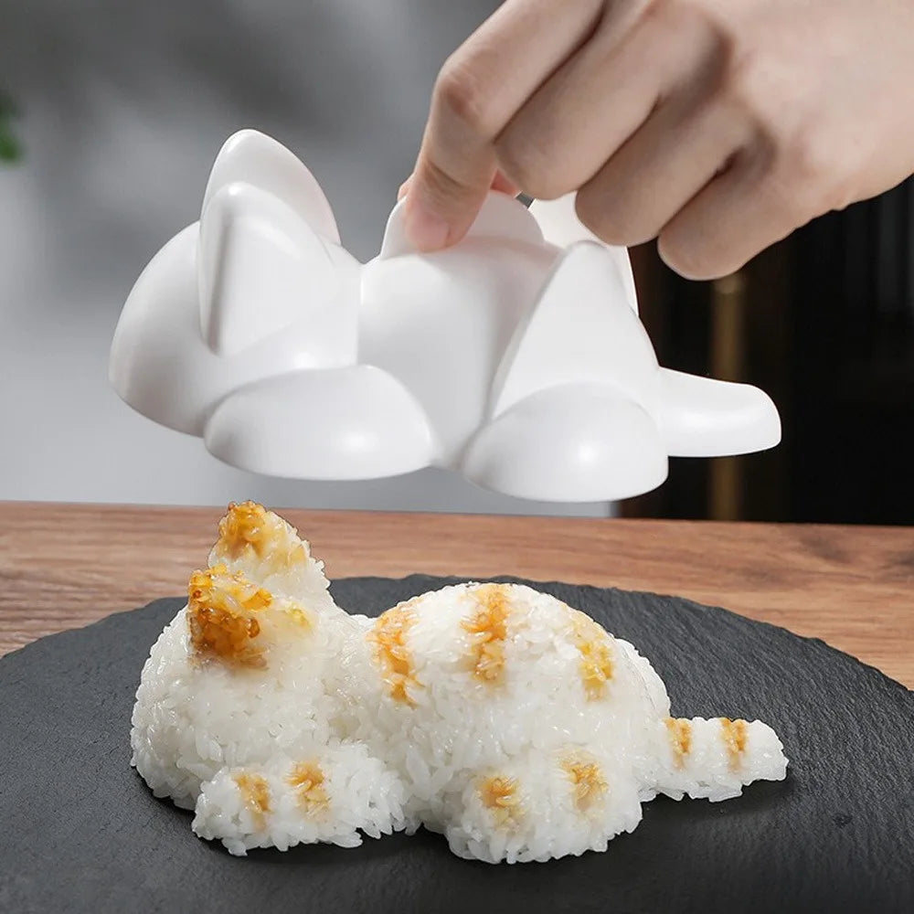 Cute Cat Animals Shape Sushi Molds Plastic Kids Rice Mashed Potato Pumpkin Mash Molds Baking DIY Tools Supplies Kitchen Gadgets
