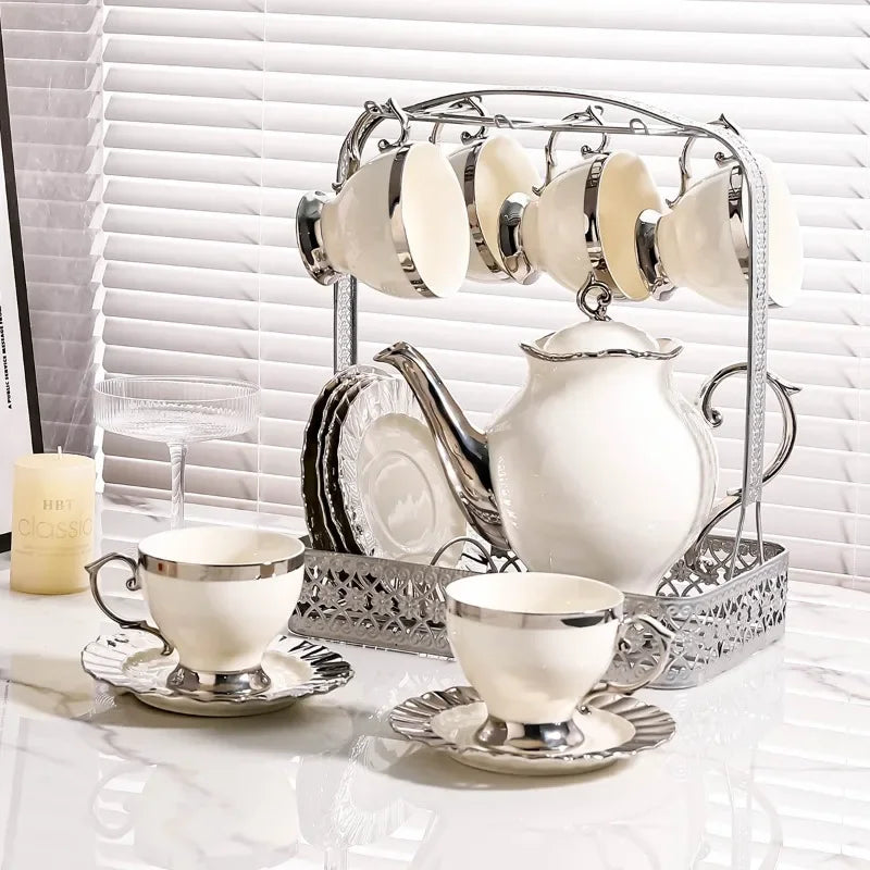 Modern European Style Ceramic Coffee Mug Set - Luxury Office Coffee Cups Elegant Exquisite Home Gift Ideas