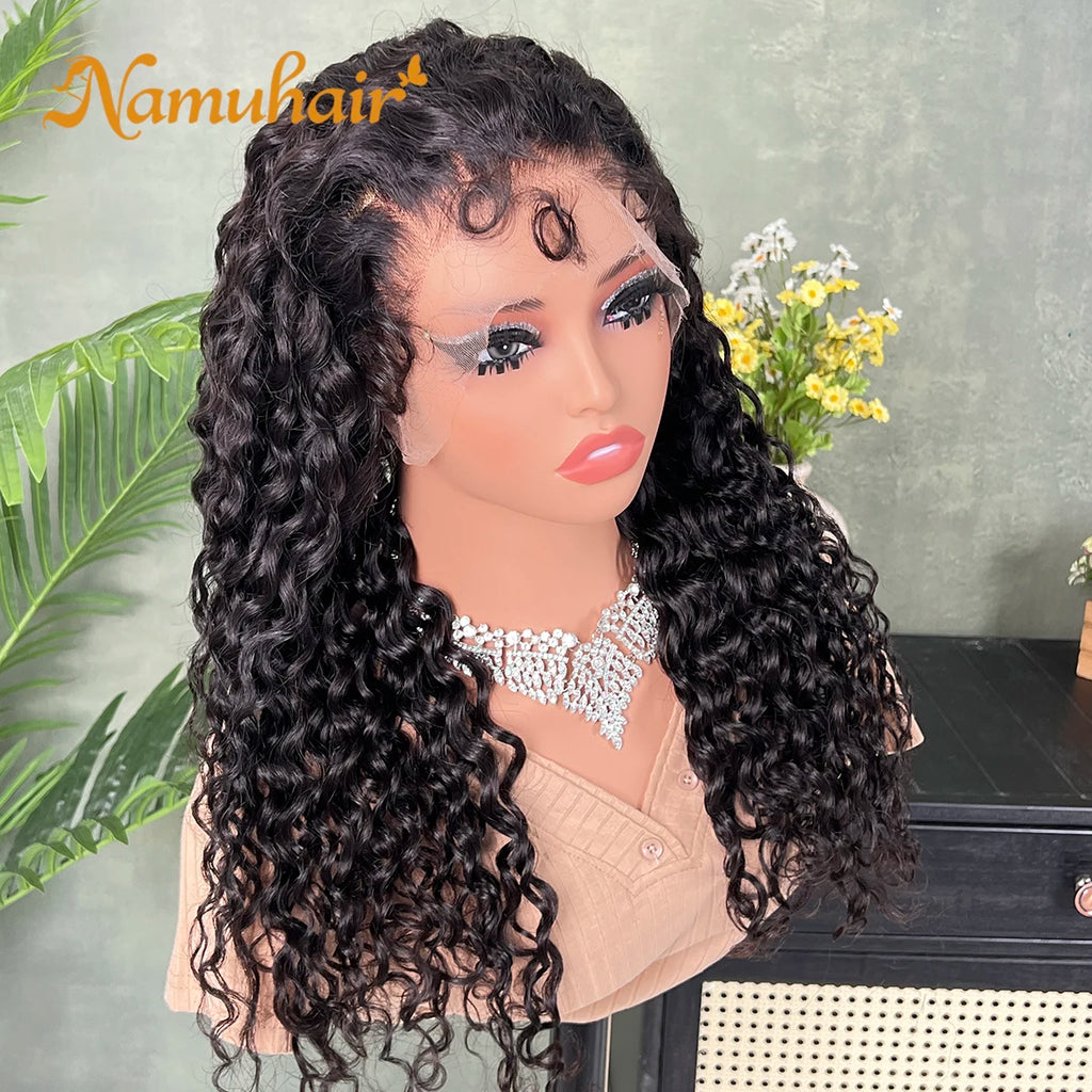 Namu Water Wave 13x6 HD Transparent Lace Frontal Wig 26 28 30 Inch Vietnamese 100% Human Hair Pre Plucked 13x4 Lace Front Wigs