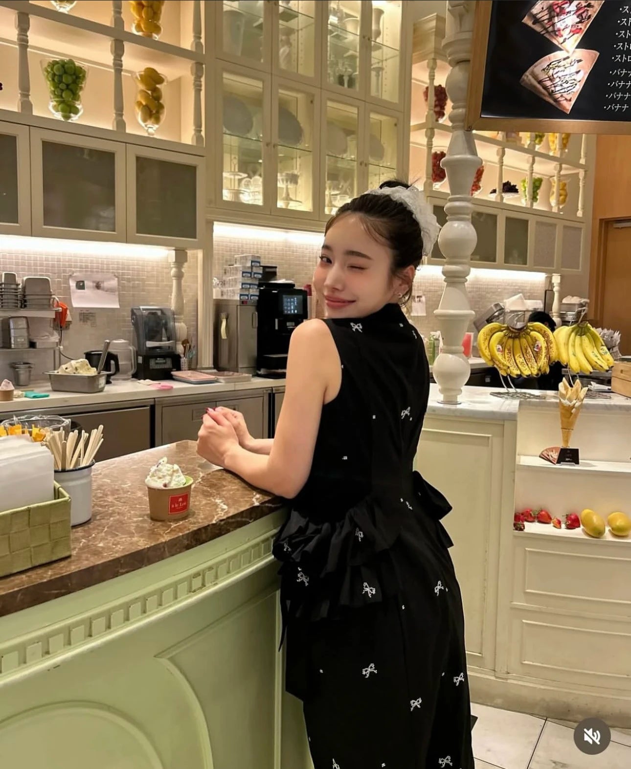 Japanese Sweet Basic Black Sleeveless Long Dress Summer 2025 New Women's Slim Cute Bow Printed Ruffles Casual Fashion Dress