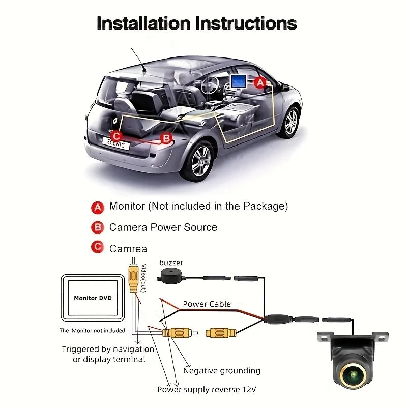 1080P AHD AI Smart Car Camera - Front/Rear/Spare Wheel View, Intelligent Tracking Parking Assistance, Universal Fit for Car