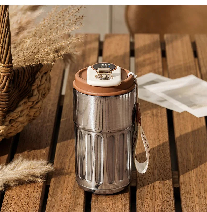316 Stainless‑Steel Smart Thermos Cup 450ml, LED Temperature Display Portable Thermal Mug for Business Office Coffee Water
