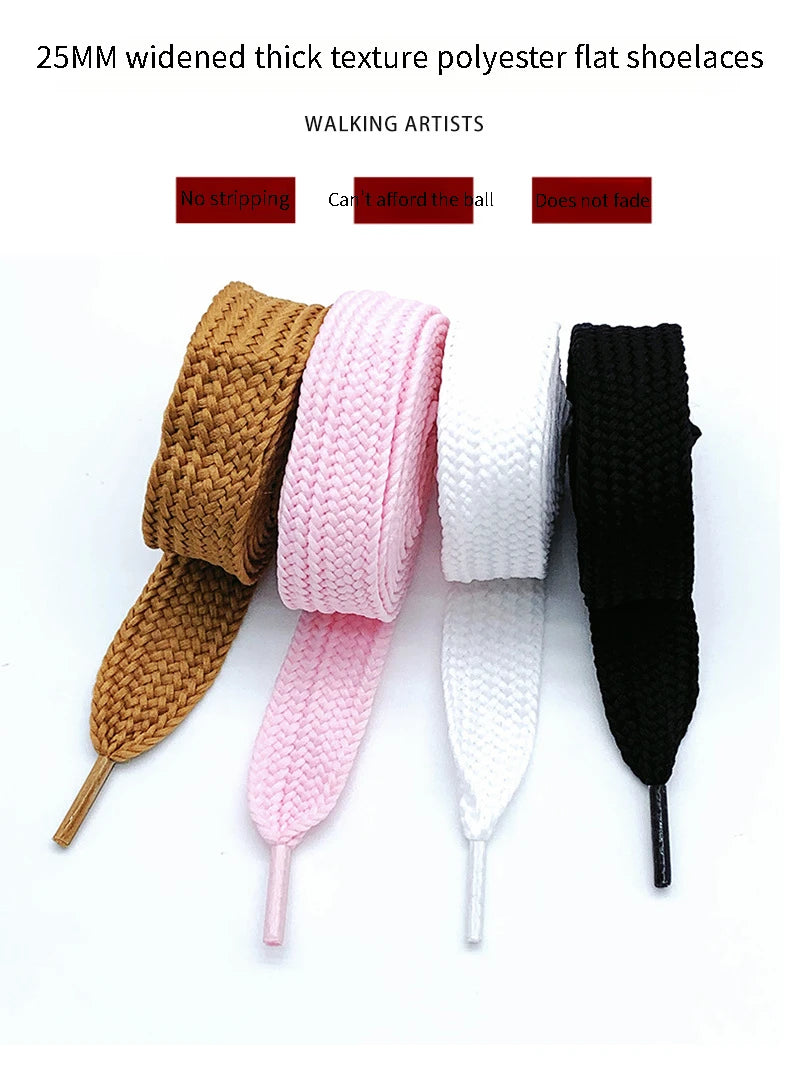 2cm Wider Flat Shoelaces New Casual Sneakers Laces for Shoes Fashion Rope Shoelace 100/120/140/160CM Shoes Accessories 1Pair