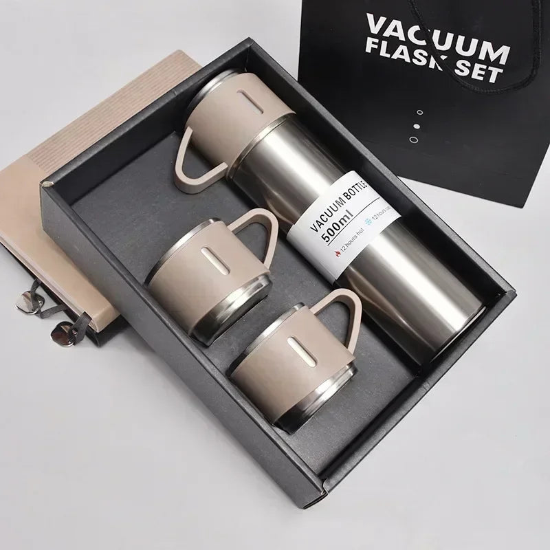 Coffee Thermos Stainless Steel Vacuum-Insulated Water Bottle  Insulated Bottle with Cup for Hot & Cold Drink Outdoor Travel Mug