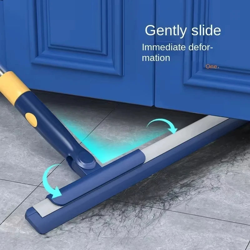 Portable Retractable Scraper Mop for Deep Cleaning Without Leaving Marks Replaceable Rubber Strips for Bathroom Kitchen Etc