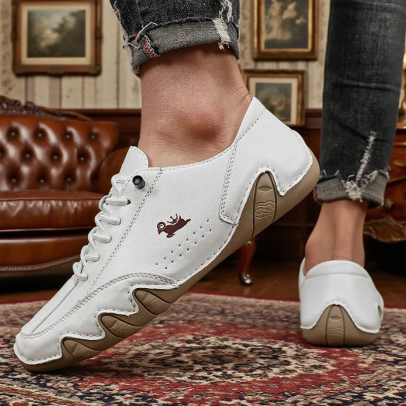 Men's Suede Leather Casual ShoesLace Up Driving Shoe Comfortable Lightweight Loafers for Daily Wear Outdoor Activities Man Shoes