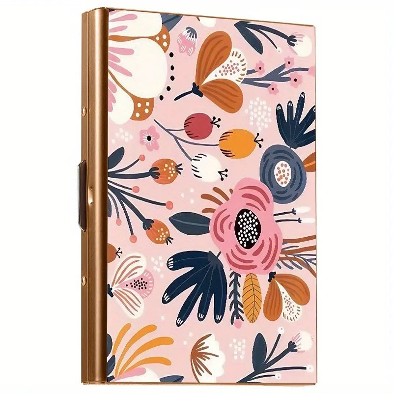 Double-sided color printing 6-card stainless steel RFID anti-theft credit card holder with swipe function