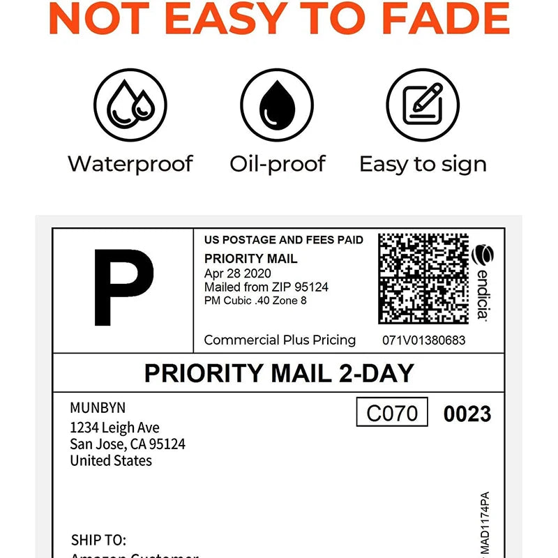 4x6 Inch Direct Thermal Labels 100/200/500 Sheets Self-Adhesive Thermal Shipping Label Paper For Business DHL Express Waybill