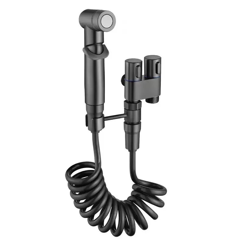 Stainless Steel Nozzle Bidet Handheld Toilet Companion Set Wall Mounted One in Two Out Angle Valve Kit Bathroom Accessories