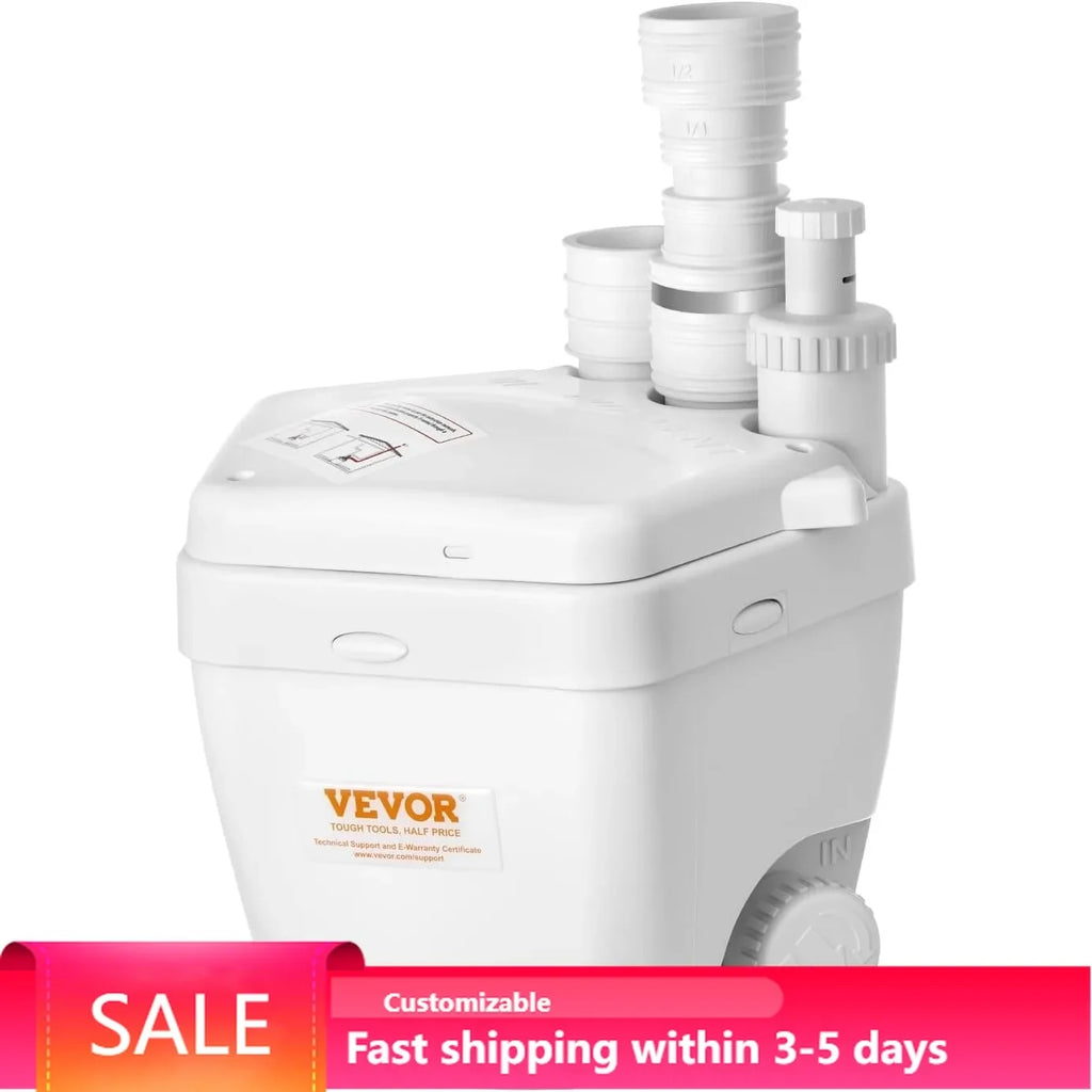 Utility Sink Pump, 1 HP, 2200 GPH Under Sink Pump with 3 Water Inlets 1 Outlet, 36 ft Max Lift, Cast Aluminum Motor
