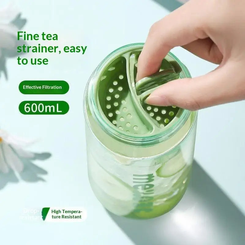 600ML Large Capacity Water Bottles Student Portable Direct Drinking Brief Plastic Cup Kids High Temperature Resistance Bottles