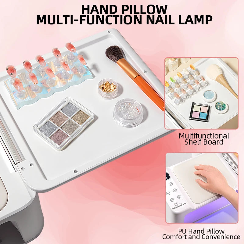 300W High-power Nail Dryer Lamp For Machine With Hand Pillow Wear 63LEDS UV LED Lamp for Press On Nail Dryer for Curing All Gel