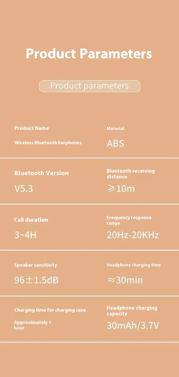 Mini Earphones Wireless Bluetooth Earbuds Long-Last TWS Noise Cancellation Headphones Extended Battery Life With Mic for Music