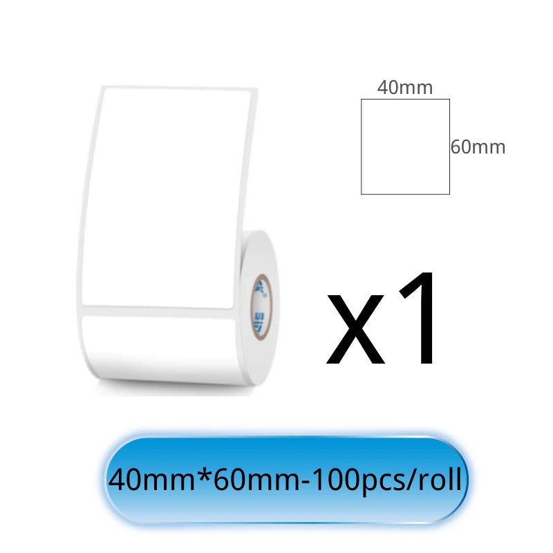 SINMARK White Sticker 3/6/10 Rolls Waterproof Paper Adhesive Label Anti-Oil Use for SK58/SK20/SK35 Mini Thermal Printer Tape