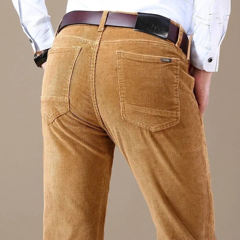 6 Color Men's Corduroy Casual Pants 2022 Autumn Winter New Style Business Fashion Stretch Regular Fit Trousers Male Clothes