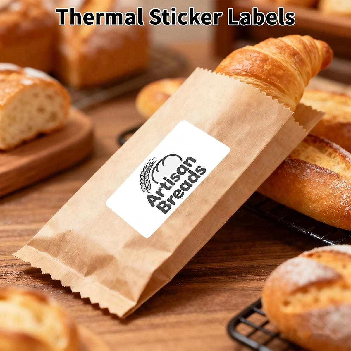 White Thermal Label Paper, Printing, Multi-Purpose Thermal Label Paper, Suitable for Folder Organization, 230 Sheets Per Rolls