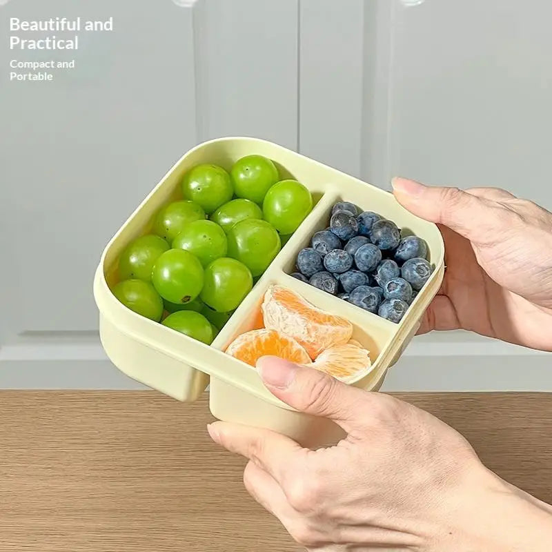 Portable Plastic Lunch Box With Compartment Microwave Safe Fruit Salad Lunch Container Kid Student Leak-proof Bento Box