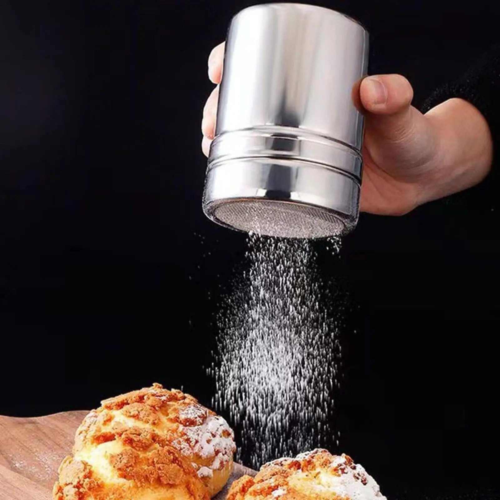 S/M/L Powder Sprinkler Bottle Stainless Steel Flour Sifter And Shaker Bottle Kitchen Gadgets Powder Shaker For Salt Sugar Cocoa