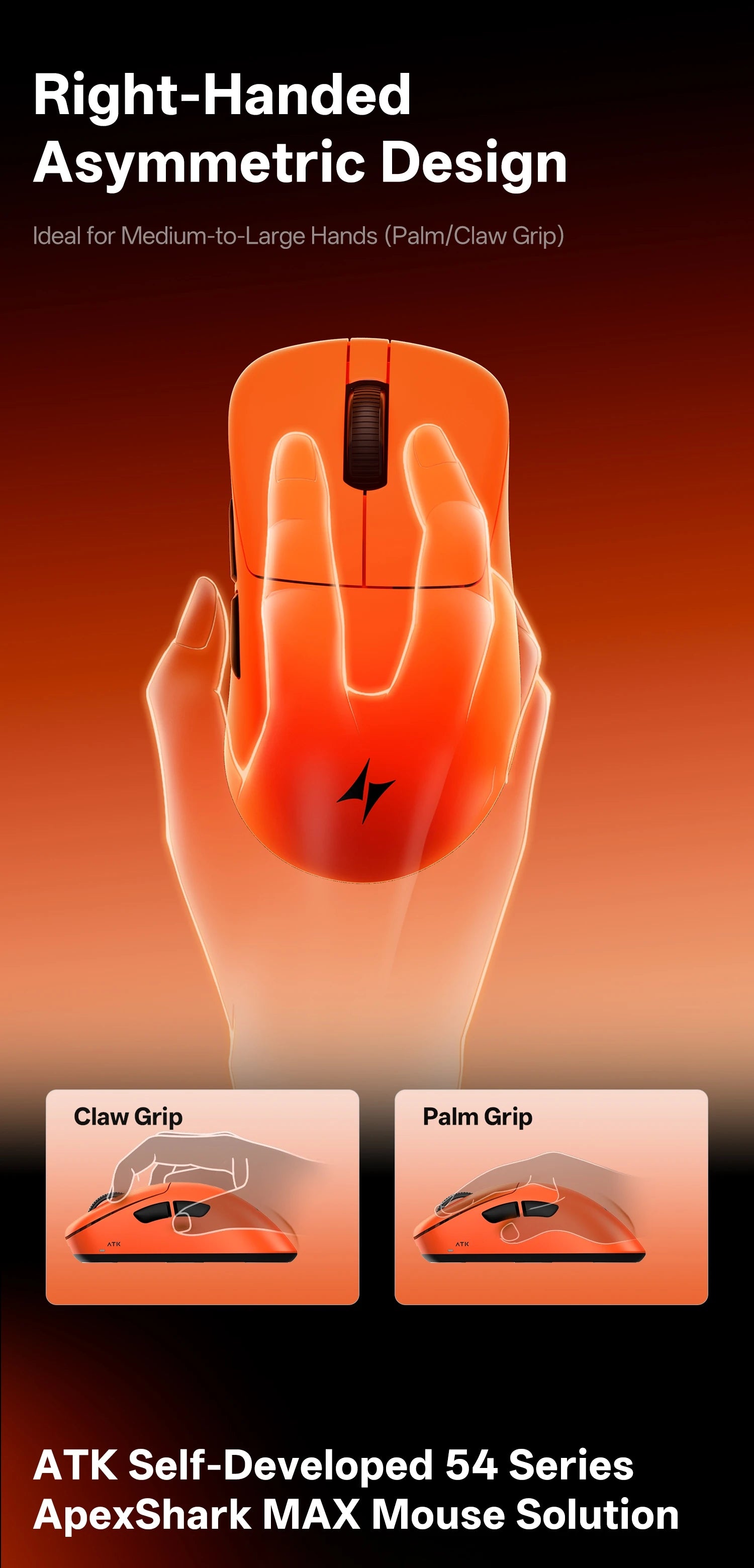 ATK Blazing Sky Z1 V2 Ultimate E-sports Lightweight Mouse Wireless Dual Mode PAW3950 Ultra 8K Right-handed engineering Mouse