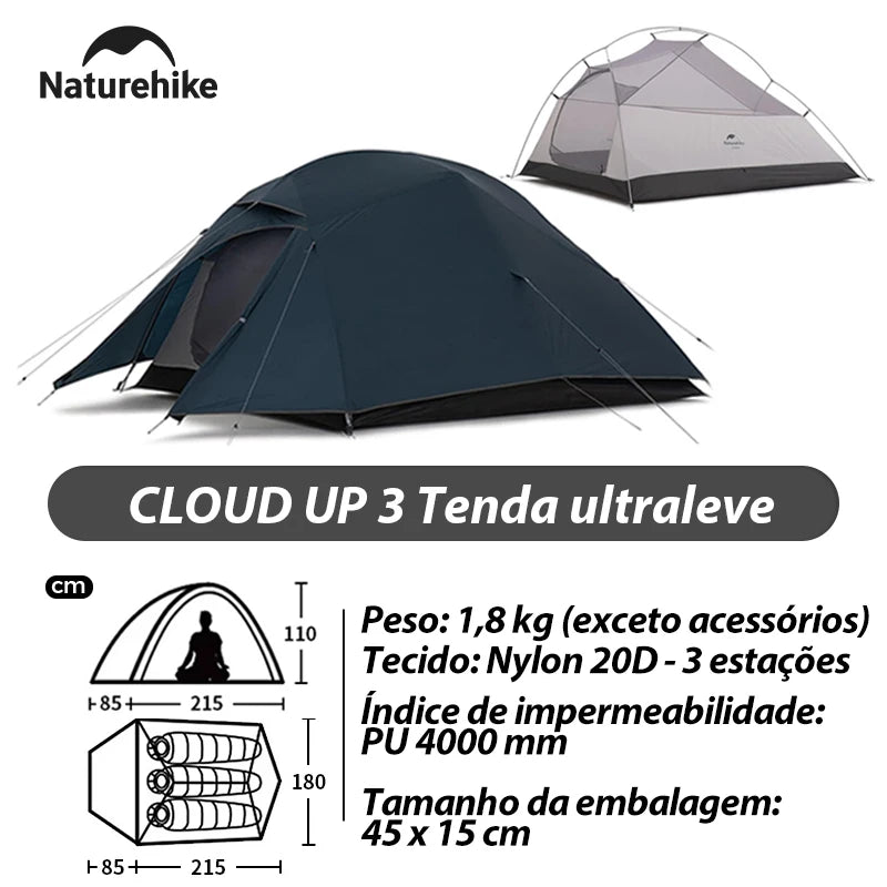 Naturehike Mongar 2 Tent Cloud Up 1 2 3 Persons Tent Star River Tent Cycling Tent Ultralight Outdoor Travel Hiking Camping Tent