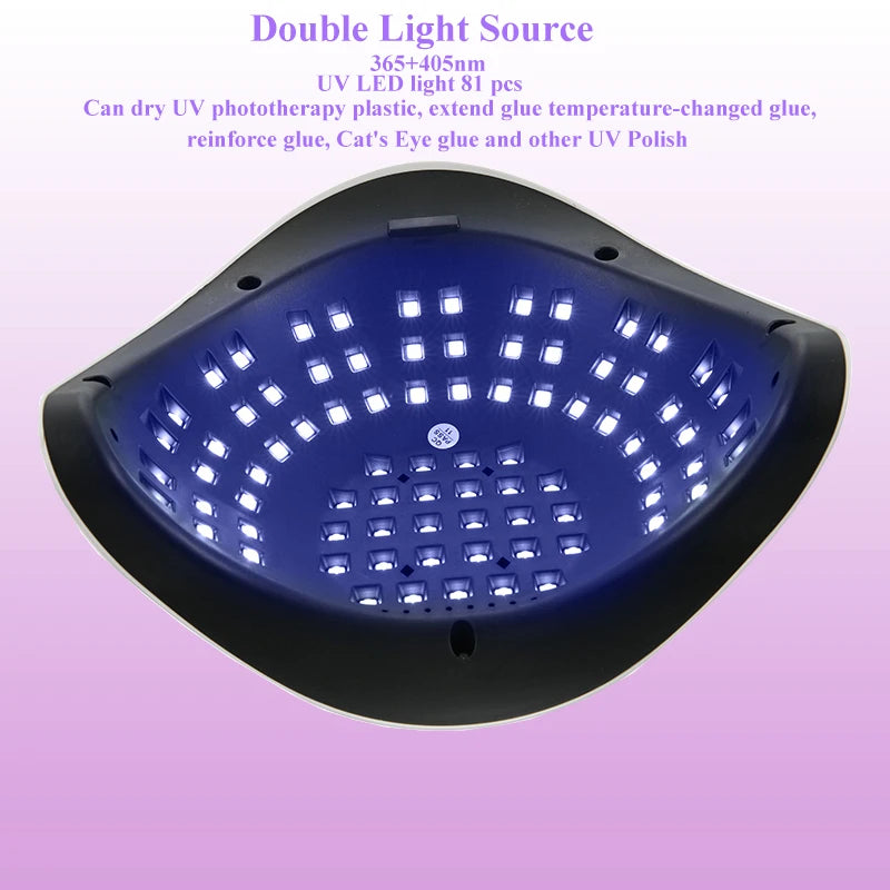 SUN X27MAX New 81LEDs UV LED Nail Lamp Powerful Nail Dryer for Gel Polish Professional Nail Art Manicure Lamp for Home and Salon