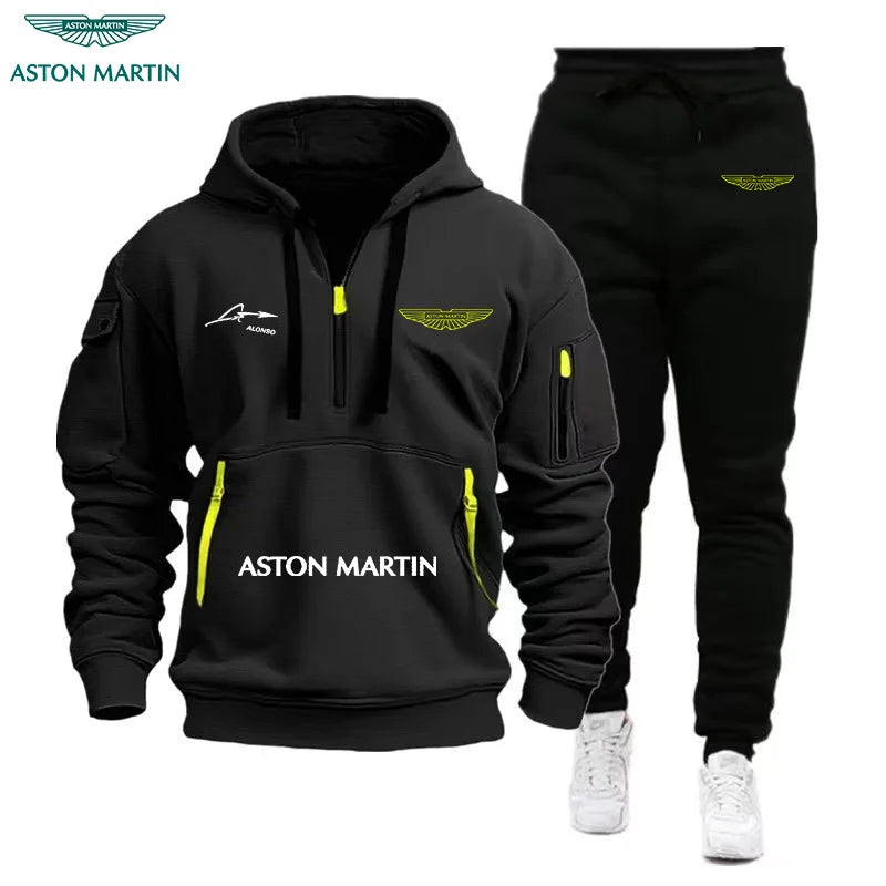 Aston Martin 2026 Hoodie And Pants Set Warm Casual Stylish Two-Piece Outdoor Autumn Winter Cold-Resistant