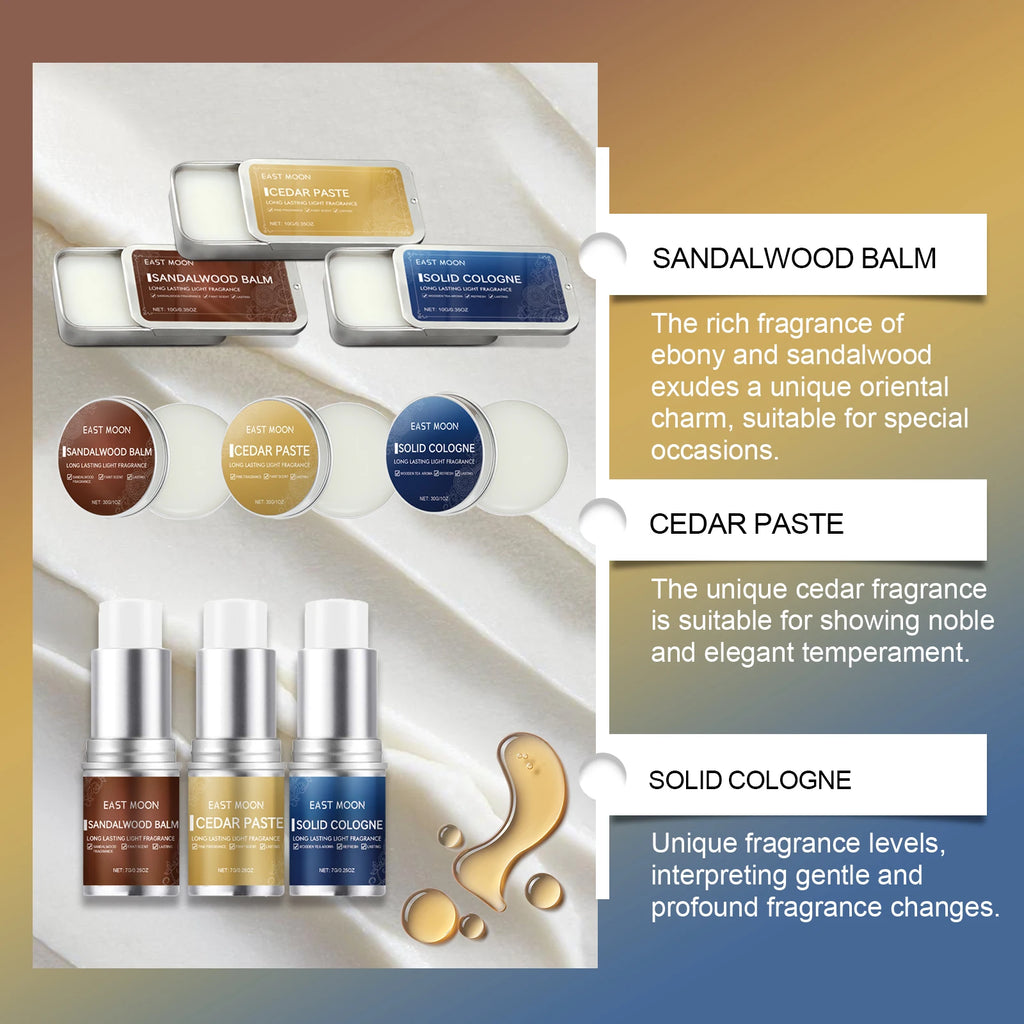 Men Sandalwood Balm Series Lasting Scent Keep Fresh Dating Flirting Improve Temptation Portable Body Light Fragrance Solid Balms
