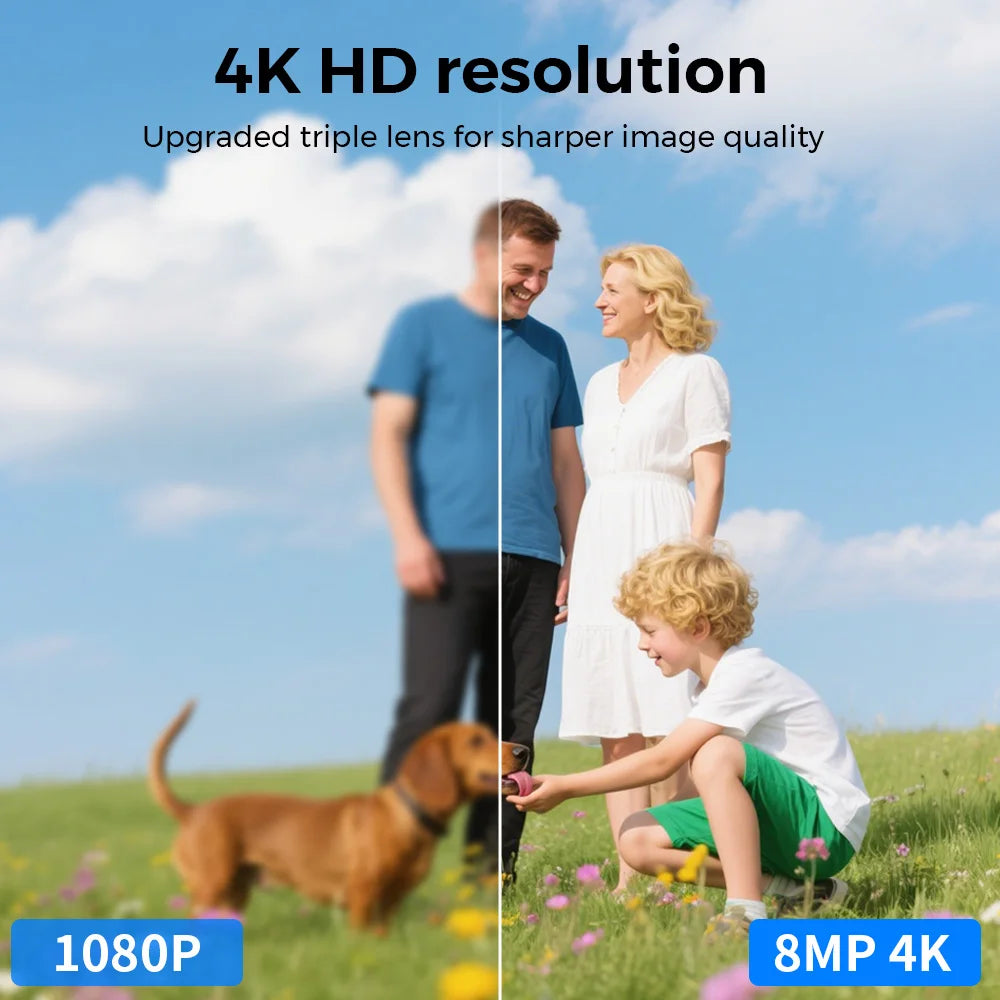 8MP 4K Outdoors Wifi Camera Dual Lens Security PTZ IP Camera 5X Digital Zoom Lens Human IP66 Waterproof Auto Detect Tracking Cam