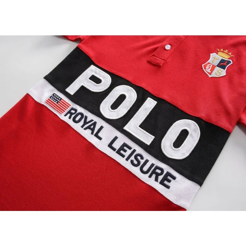 Plus Size 7XL 100% Cotton Summer Men's Polo Shirts Luxury Short Sleeve Contrast Color Letter Embroidery Simple Casual Male Tees