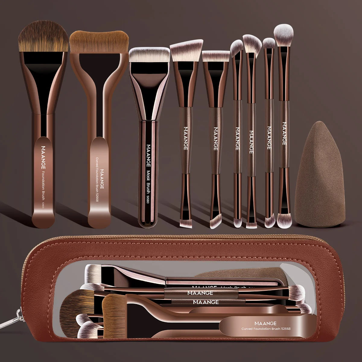 MAANGE 11pcs Makeup Brush Set Foundation Concealer Brush Blush Brush Contour Brush Ultra Thin Foundation Makeup Facial Brush