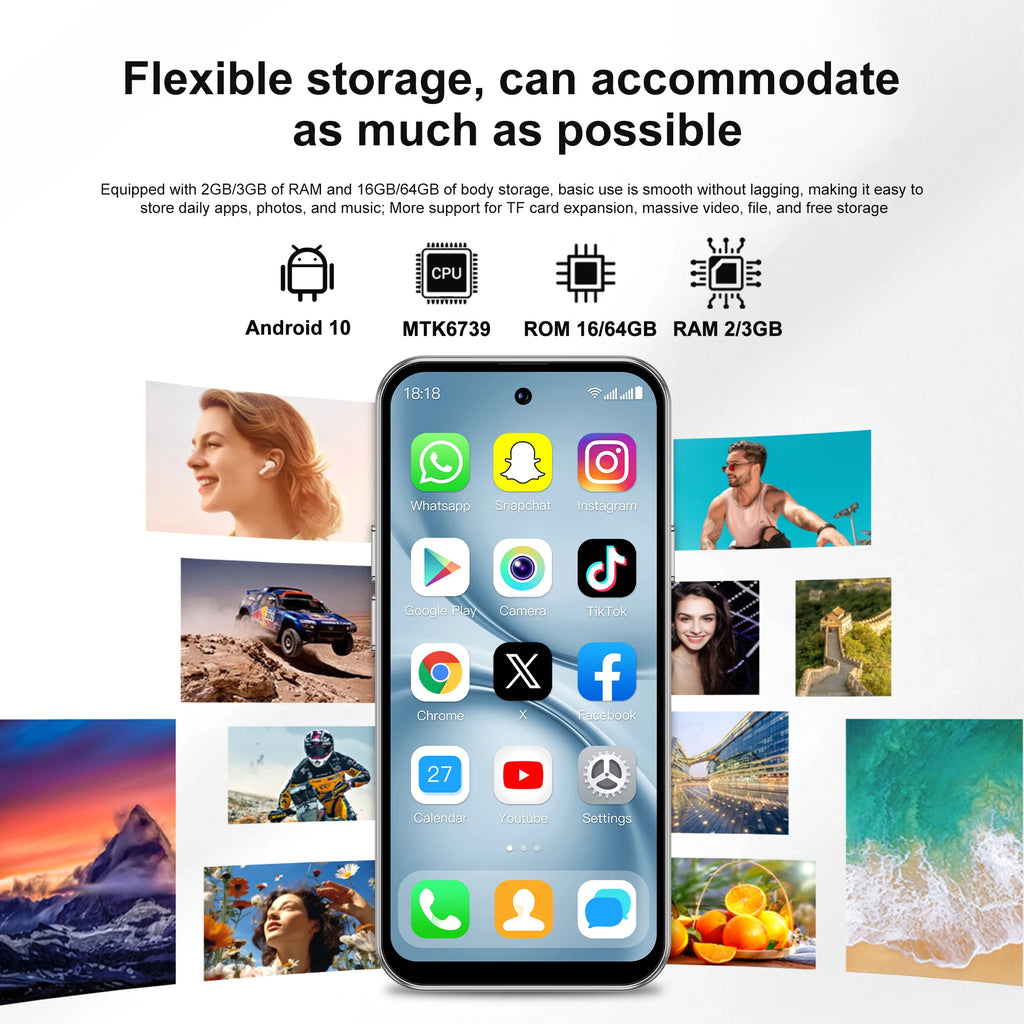 SERVO S45 PRO 4G LTE Mini Smartphone 4.5" Screen Android10.0 OS 3GB+64GB WiFi Hotspot 2MP Camera 2 SIM Card Pocket Smart Phones